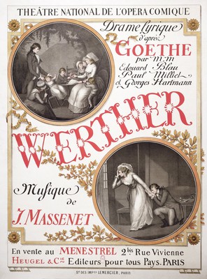 Poster for Werther by Jules Massenet at the Theatre National de l'Opera-Comique, Paris, 1893