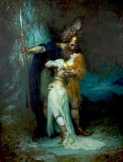 Вотан и Брунгильда. Художник — Ferdinand Leeke